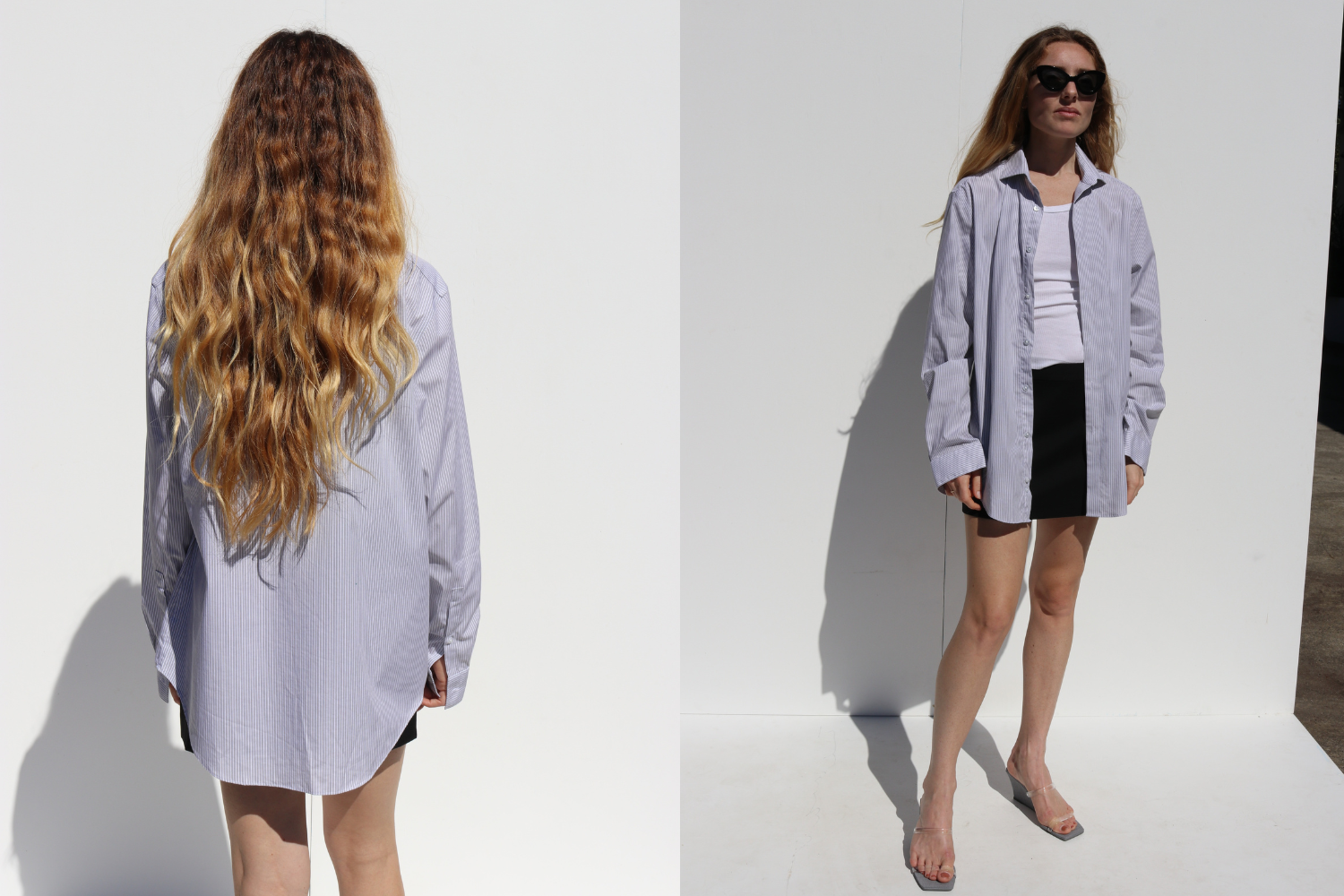 Calvin Klein Stripe Shirt — White & Blue